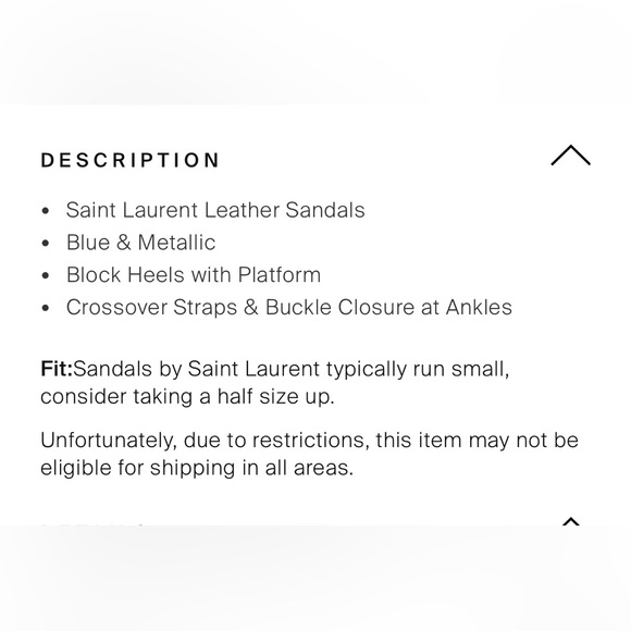 Saint Laurent Leather Sandals Blue & Metallic
Platform Authentic sz 38 1/2 - Picture 2 of 15